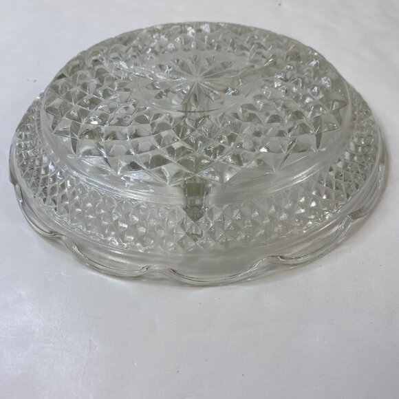 Anchor Hocking Wexford Divided Glass Round Divided Relish 8.5" Dish Vintage - Picture 4 of 9